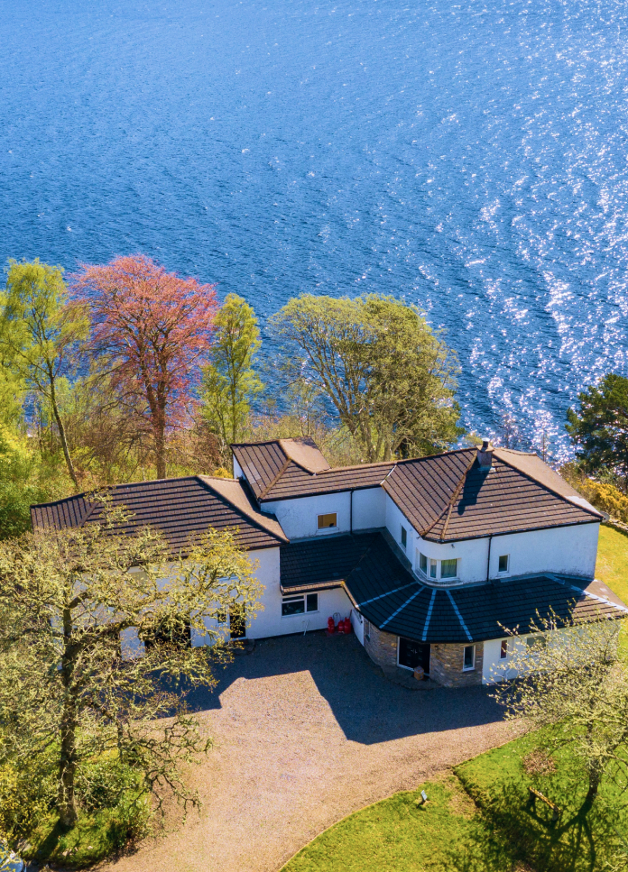 Aerial view of Point Clair House